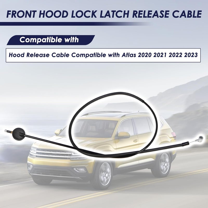 Aspaton Hood Release Cable Compatible with Atlas 2020-2023 3CM-823-535 3CM823535 Front Hood Lock Latch Release Cable - Image 2